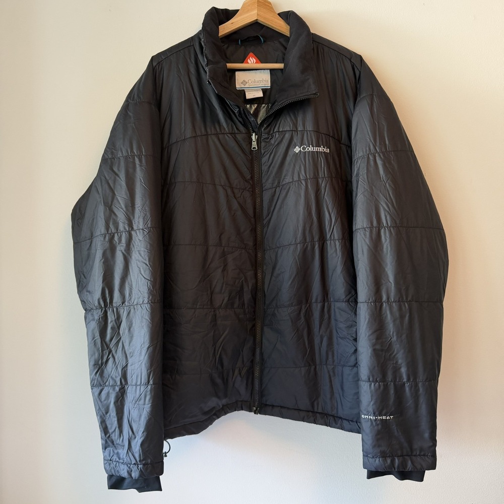 Columbia Jacket Womens 3X Black Omni Heat Puffer Full Zip Plus Size Insulated